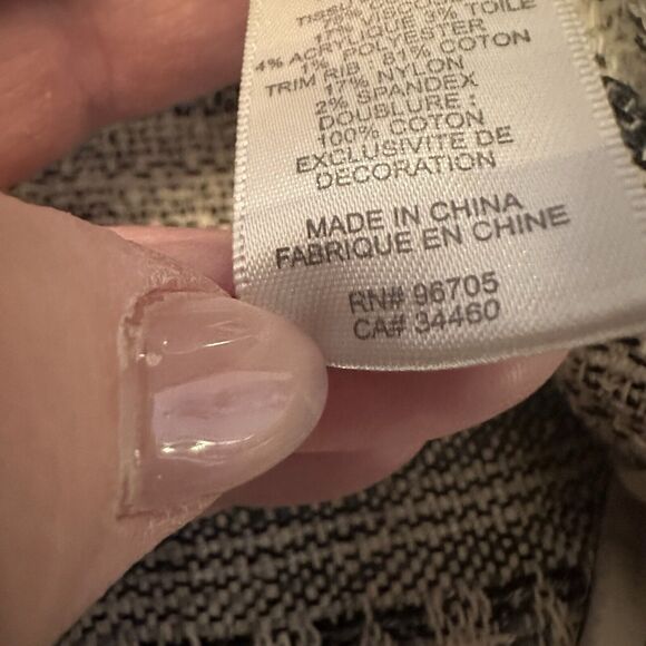 REBECCA TAYLOR Tweed Pattern Evening Jacket Navy Chain NICE Size 4 - Picture 5 of 13